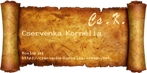 Cservenka Kornélia névjegykártya