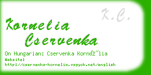 kornelia cservenka business card